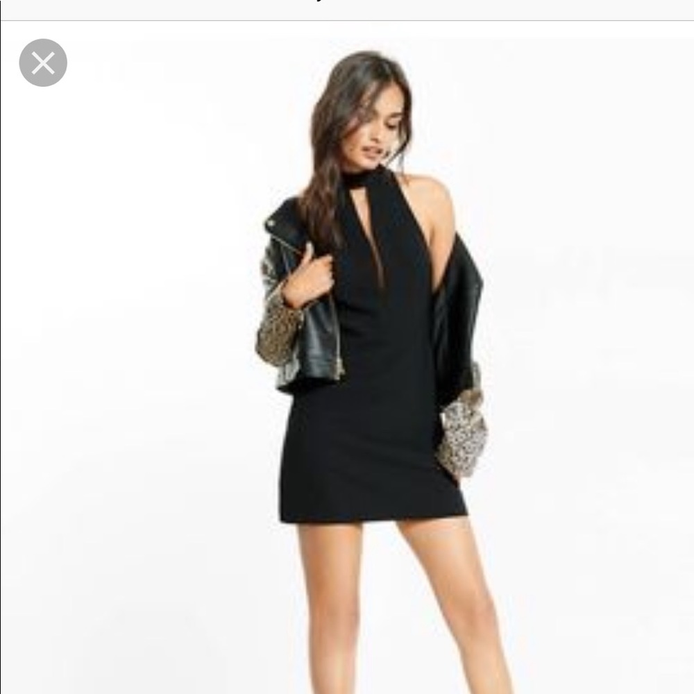 Express v neck halter formal dress